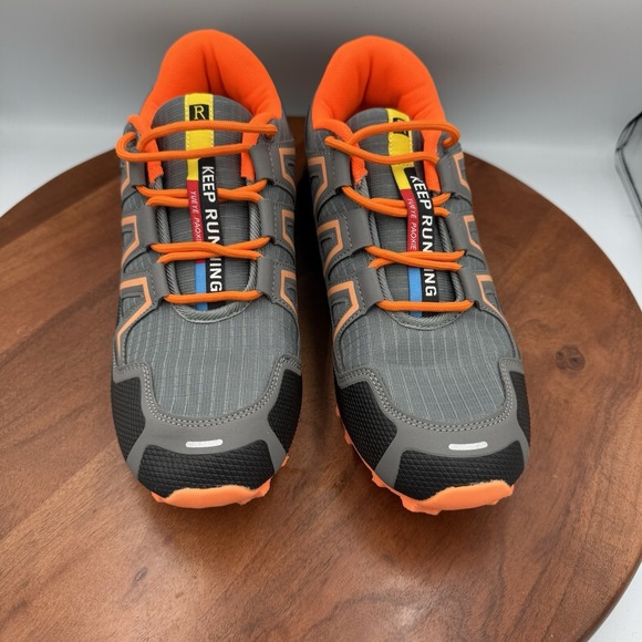 KEEP RUNNING Brand Speed 3 Running Shoes  Gray/Orange Size EU 43/US 10-10.5 - Picture 8 of 10